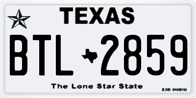 TX license plate BTL2859