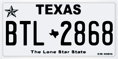 TX license plate BTL2868