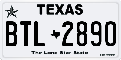 TX license plate BTL2890