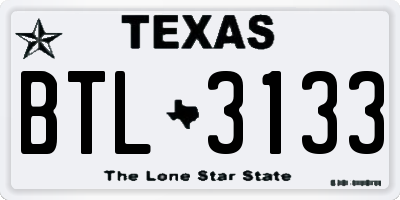 TX license plate BTL3133