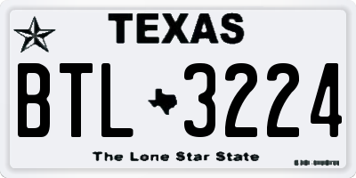 TX license plate BTL3224