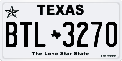 TX license plate BTL3270