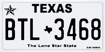 TX license plate BTL3468