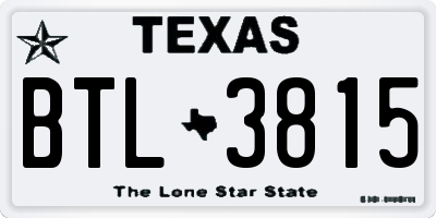 TX license plate BTL3815