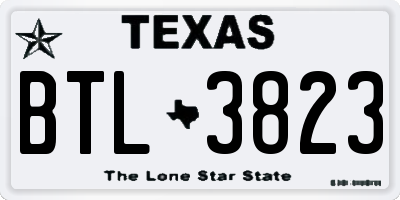 TX license plate BTL3823