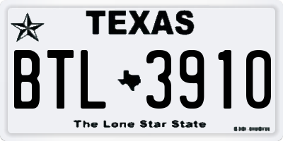 TX license plate BTL3910