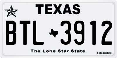 TX license plate BTL3912