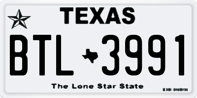 TX license plate BTL3991