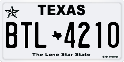 TX license plate BTL4210