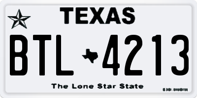 TX license plate BTL4213