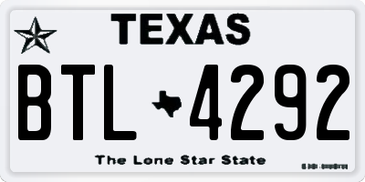TX license plate BTL4292