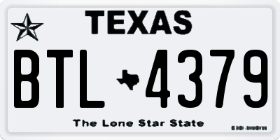 TX license plate BTL4379