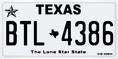 TX license plate BTL4386