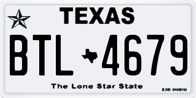 TX license plate BTL4679