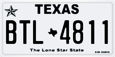 TX license plate BTL4811
