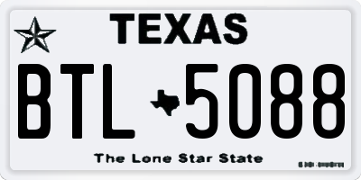 TX license plate BTL5088
