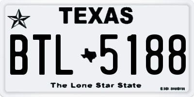 TX license plate BTL5188