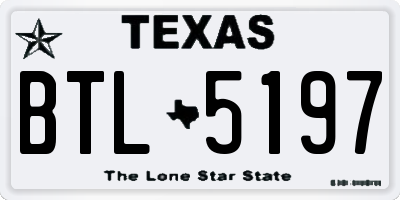 TX license plate BTL5197