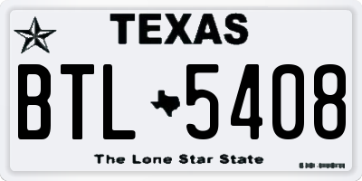 TX license plate BTL5408