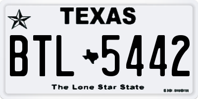 TX license plate BTL5442