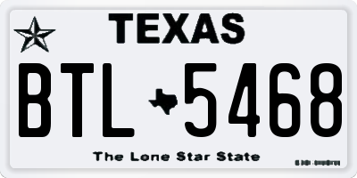TX license plate BTL5468