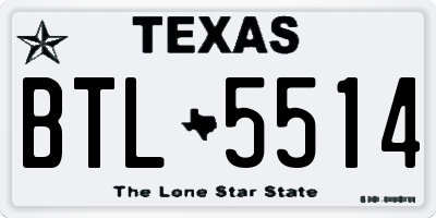 TX license plate BTL5514