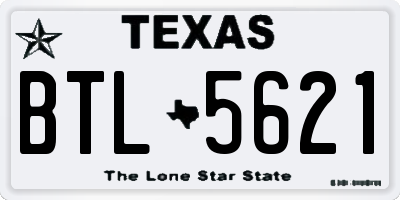 TX license plate BTL5621