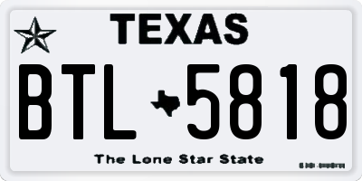 TX license plate BTL5818