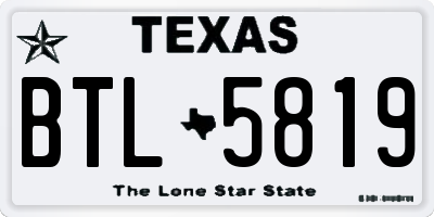 TX license plate BTL5819