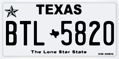 TX license plate BTL5820
