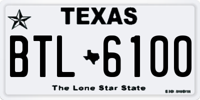 TX license plate BTL6100