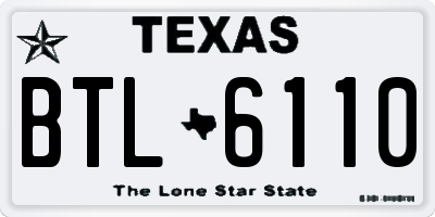 TX license plate BTL6110