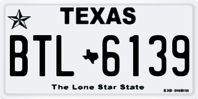 TX license plate BTL6139