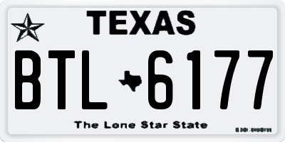 TX license plate BTL6177