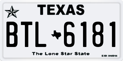 TX license plate BTL6181
