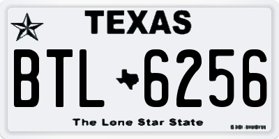 TX license plate BTL6256