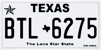 TX license plate BTL6275