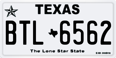 TX license plate BTL6562