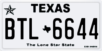 TX license plate BTL6644