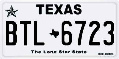 TX license plate BTL6723