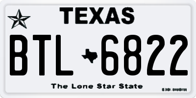 TX license plate BTL6822