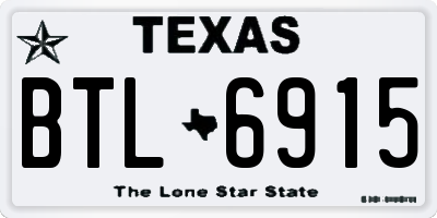 TX license plate BTL6915