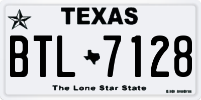 TX license plate BTL7128
