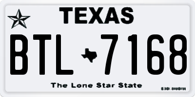 TX license plate BTL7168