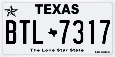 TX license plate BTL7317