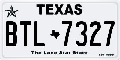 TX license plate BTL7327