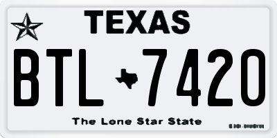 TX license plate BTL7420