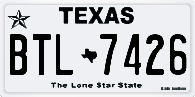 TX license plate BTL7426