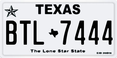 TX license plate BTL7444