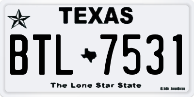 TX license plate BTL7531
